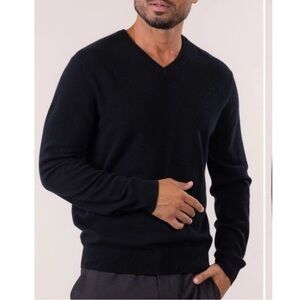 TSE cashmere Navy Blue V neck pullover lightweight sz XL